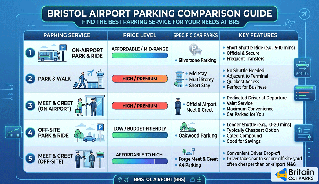 bristol airport parking options bcp