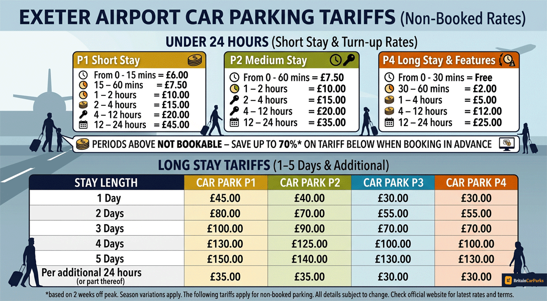 exeter airport parking rates