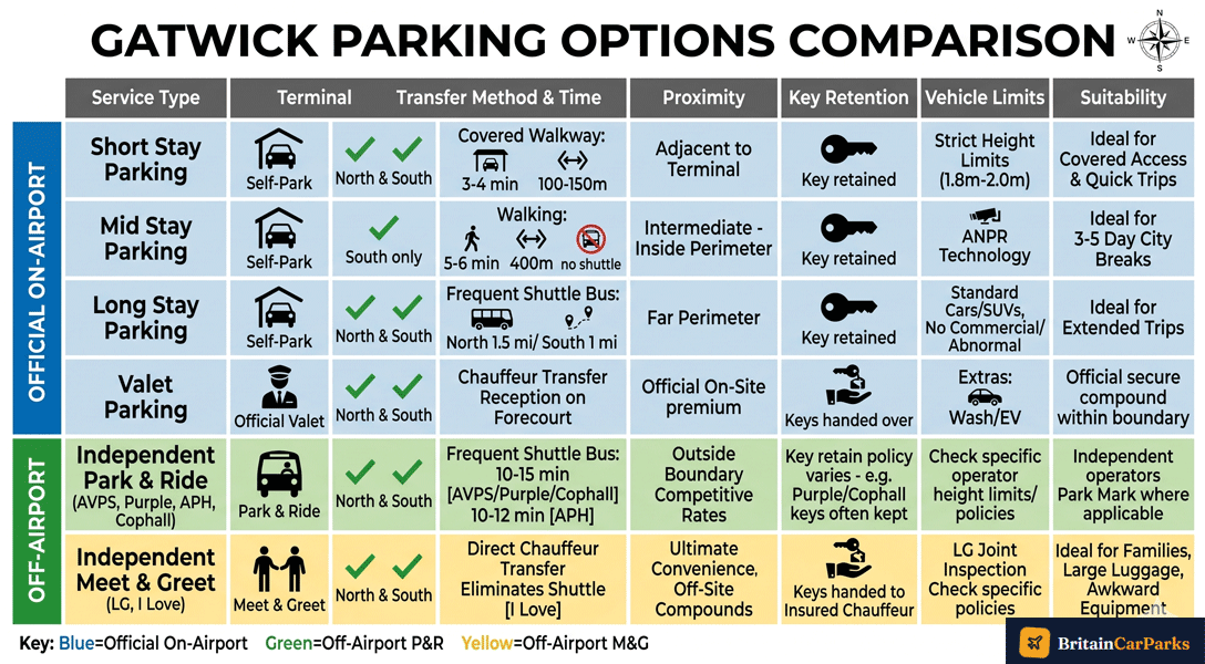 gatwick airport parking comparison and guide