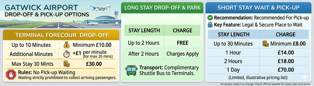 gatwick drop off pick up guide