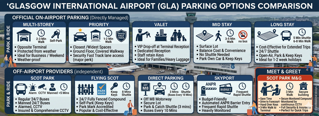 glasgow airport parking comparison gla