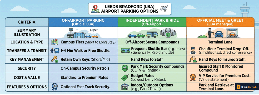 leeds bradford airport parking comparison