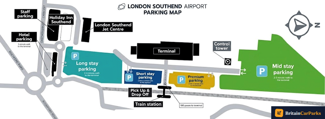 southend airport parking map